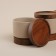 A set of ceramic cans for bulk products on the SL Home Stone Forest stand, 4 items: 3 banks 220 ml, stand