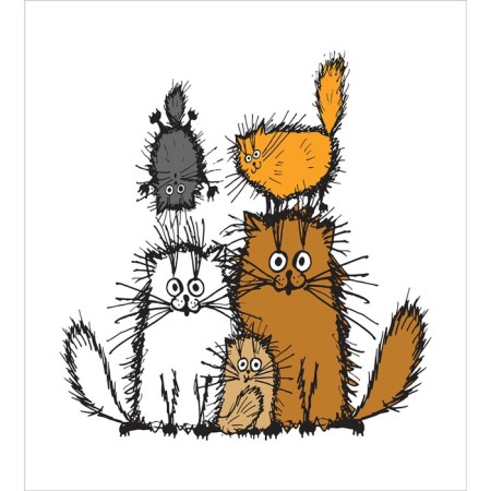 A set of napkins for setting the table "Family of cats", rectangular, size 32x46 cm, 4 pcs-2