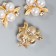 Decor for creativity Metal "3 pearls with leaves, rhinestones" set of 4 pcs 2.3x2.3 cm