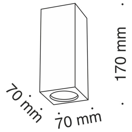 Ceiling light Technical C006CW-01W, GU10, 1x30 W, 70x70x170 mm, white-1