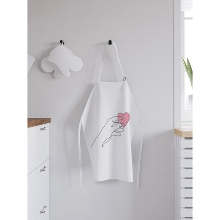 Apron kitchen with a photographic prior "Heart in the hands", adjustable, size OS-1
