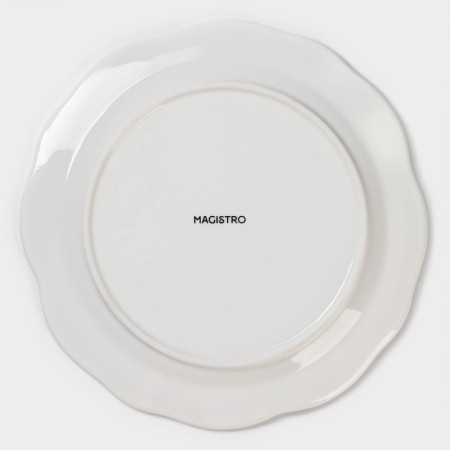 Porcelain plate Magistro "Study", D = 20 cm, white color-3