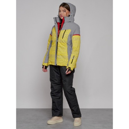 Ski jacket female winter, size 50, yellow color-12