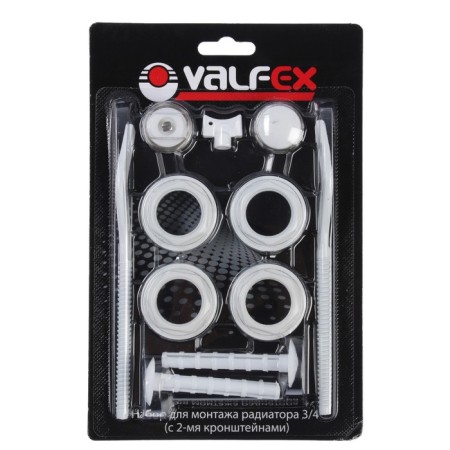 A set for connecting the radiator Valfex, 1 "X3/4", with two brackets, in a blister
