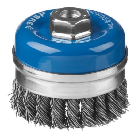 Brush for Ushm bison 35271-080_z02, "cup", steel, wicker bunches, 0.8 mm, 80 mm x M14