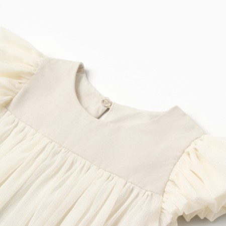 Платье для девочки MINAKU: PartyDress, цвет молочный, рост 122 см-14
