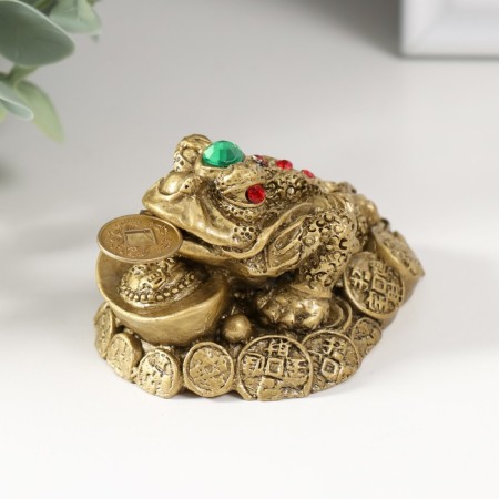 NECKE Bronze "Toad on coins with a bowl" 7 x 6 x 5 cm-5