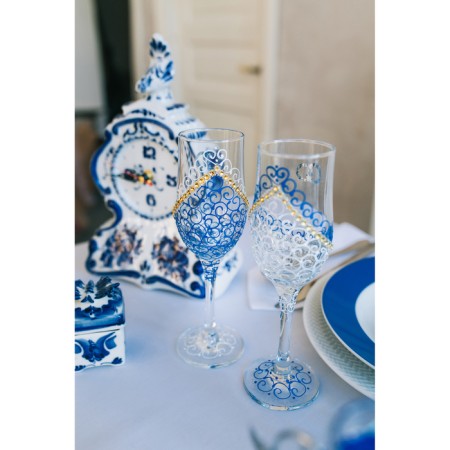 Set of wedding glasses "Rings", white and white-4
