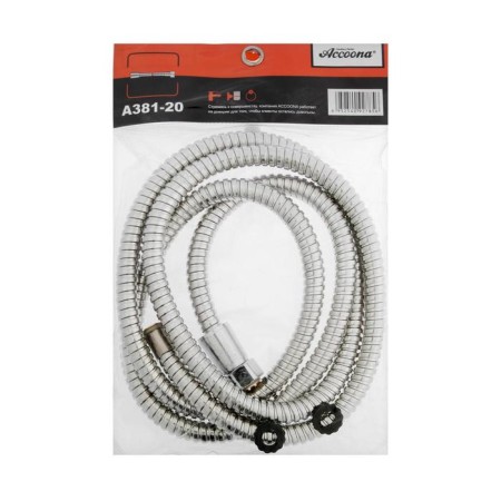 Shower hose Accoona A381-20, 200 cm, stainless steel nut, zinc cone, chrome-2