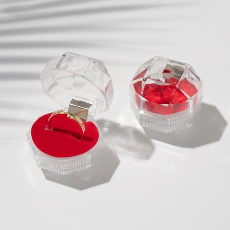 Case plastic under the ring "Ball", 4 × 4, red insert-3