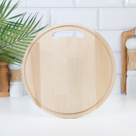 Board wooden boat with the gutter "Circle" 26x26x0.8 cm birch-1