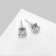Earrings with rhinestones "Pusets" radiance, square, d = 0.6, white color in silver