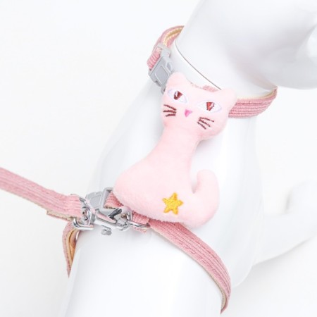 A set of ammunition with a toy, s, leash 120 x 1 cm, Osh 20-30, og 25-40 cm, pink-2