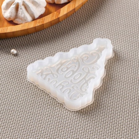 Silicone Mold “Christmas tree - Happy New Year!”, 8.5 × 7 cm, the color is transparent-2