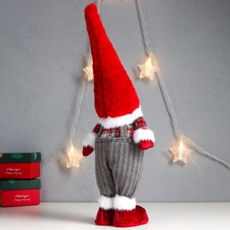 Interior doll "Santa Claus only nose, in a cap with a heart" 43x16x10 cm-3