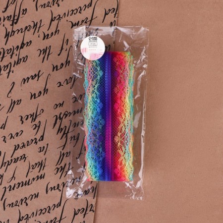 Lace kapron "Rainbow Wave", 35 mm × 10 ± 1 m, color multi -colored No. 2-3