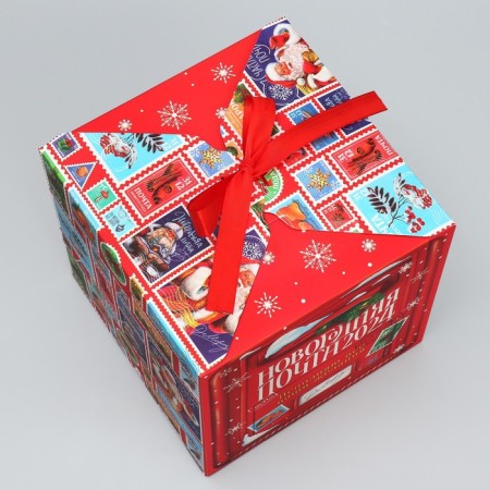 Folding box "New Year's Post 2024", 18 x 18 x 18 cm, New Year-1