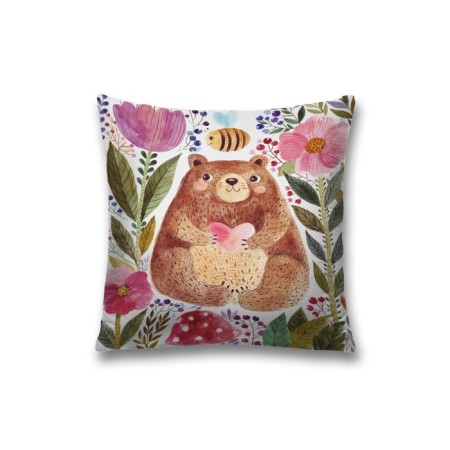 Decorative pillowcase "Good bear in colors", on a zipper, size 45x45 cm