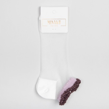 Women's socks glass minku color lilac/white, size 36-37 (23 cm)-6