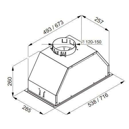Exposure Maunfeld Urania 53, built -in, 1250 m3/h, 4 speeds, 53.8 cm, silver-5