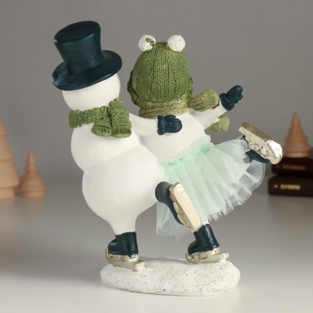 Souvenir Polystone "Dear pair of snowmen" 16x9.5x18.5 cm-2
