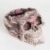 Figure Aromatic candle in concrete "Skull", 14x11 cm, purple, blueberries