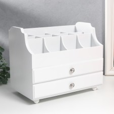 Casket wood for jewelry and cosmetics 2 drawers white 26x16.5x21.7 cm