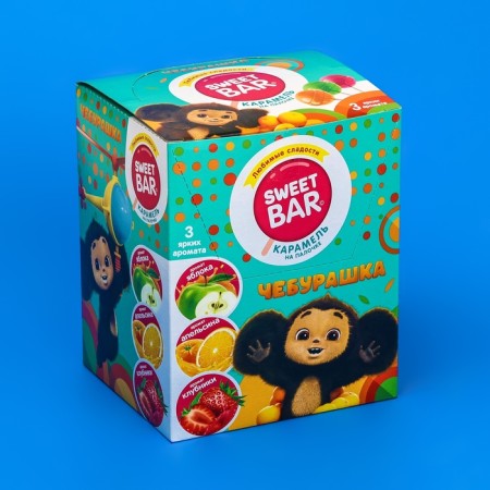 Caramel Lollice "Cheburashka Sweet Bar", on a stick, assorted, 11 g-2