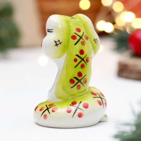 Souvenir "Snake Smile Green", 7 cm, porcelain-2