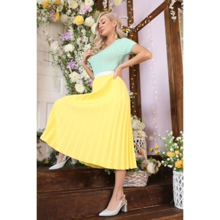 Women's skirt, size 48, yellow color-4