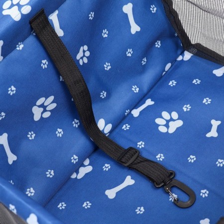 Car Seats for animals 40*30*25 cm, blue with white paws and bones-6