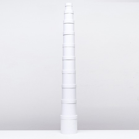 Set of round boxes 10 in 1 white, 23x23 - 13-13 cm-1