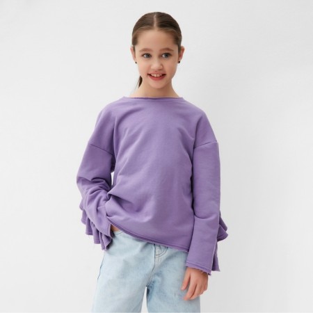 Свитшот для девочки MINAKU: Casual Collection KIDS, цвет сиреневый, рост 152 см-2