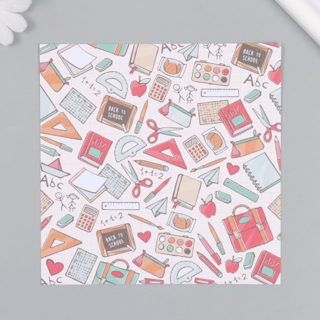 A set of scrapbooking paper 12 sheets 12 designs "School weekdays" 160 grams 15.2x15.2 cm-3