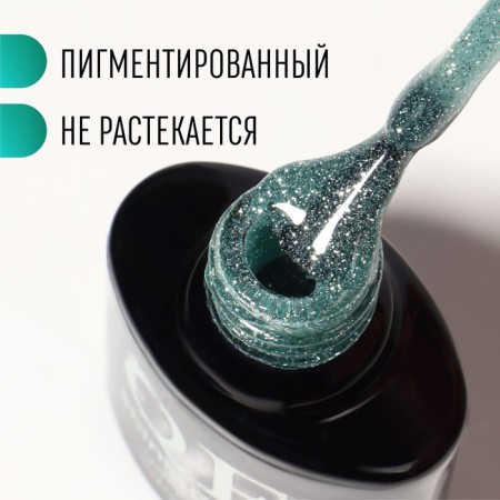 Gel nail polish, “shining Star”, reflective, 3 phase, 8ml, led/uv, turquoise color (009)-1