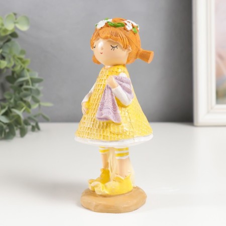 Souvenir Polystone "Girl with a towel/Boy with a chick" MIX 6x7.5x15.5 cm-4