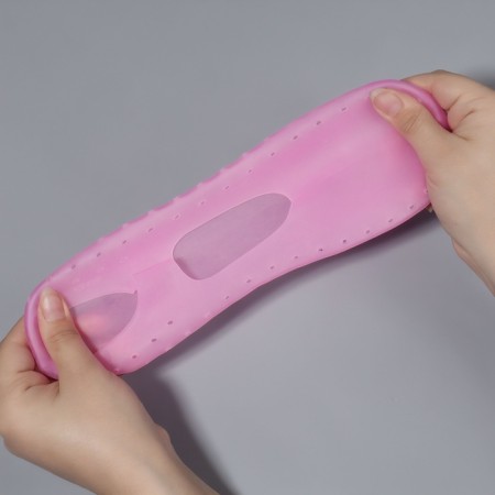 Socks for pedicure, silicone, with perforation, with a strap, size L, pink color-5