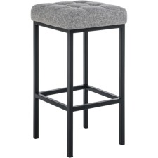 Stool Bar loft Metal/fabric, black/gray 35x35x65 cm