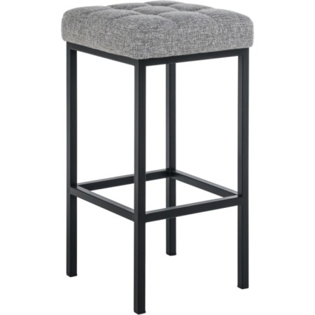 Stool Bar loft Metal/fabric, black/gray 35x35x65 cm