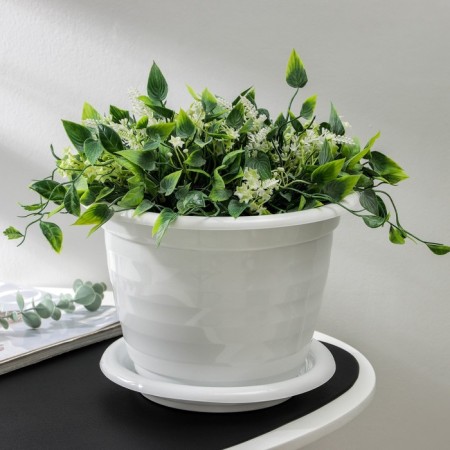 Pot with the pallet "Viola", 5 l, the color is white