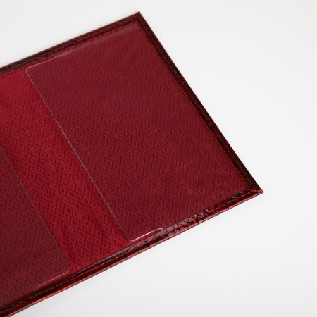 Cover for passport, Textura, burgundy color-5
