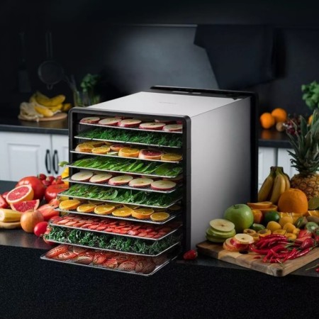 Drywall for vegetables and fruits KitFort KT-1924, 630 W, 10 tiers, silver-1