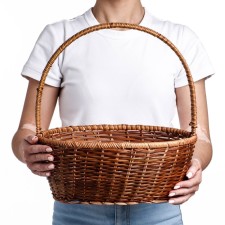 Wicker basket, 34 × 27 × 13/39 cm, vine, corn