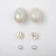 Earrings set 3 pairs "drop" color white in gold