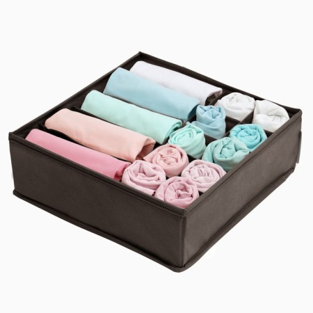 Organizer for linen, 15 cells, brown color