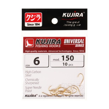 Hooks Kujira Universal 150, GO color, No. 6, 10 pcs.
