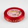 Satin tape with embossing "deer", 15 mm, 23 ± 1 m, red color/gold No. 026