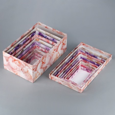 A set of boxes 10 in 1, gift packaging, “flowers”, 12 x 7 x 4 - 32.5 x 20 x 12.5 cm-7
