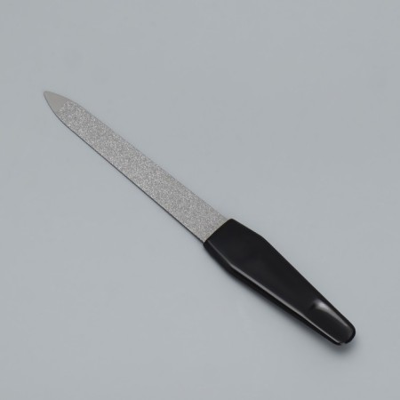 Metal file for nails, 12 cm, silver color/black-1
