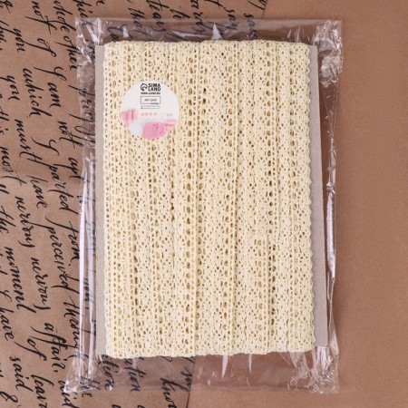 Knitted lace, 15 mm × 15 ± 1 m, beige color-3